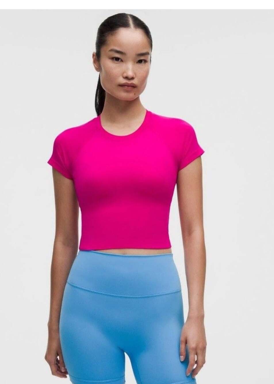 Lululemon Swiftly Tech Cropped Short Sleeve 2.0 Size 6 Pink Flare